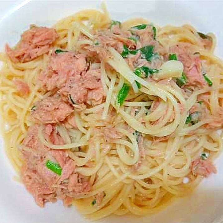スパゲッティ/ツナ缶小ねぎ
